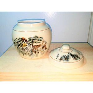 Cookie Jar with Lid Ginger Jar Farmhouse Vintage EUC